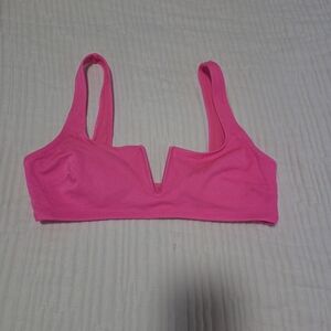 aerie Neon Pink V-Notch Bikini Top
